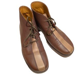 Vintage Henry Cuir for Barney’s New York Lace-up Brown 2-Tone Ankle Boots Sz 38